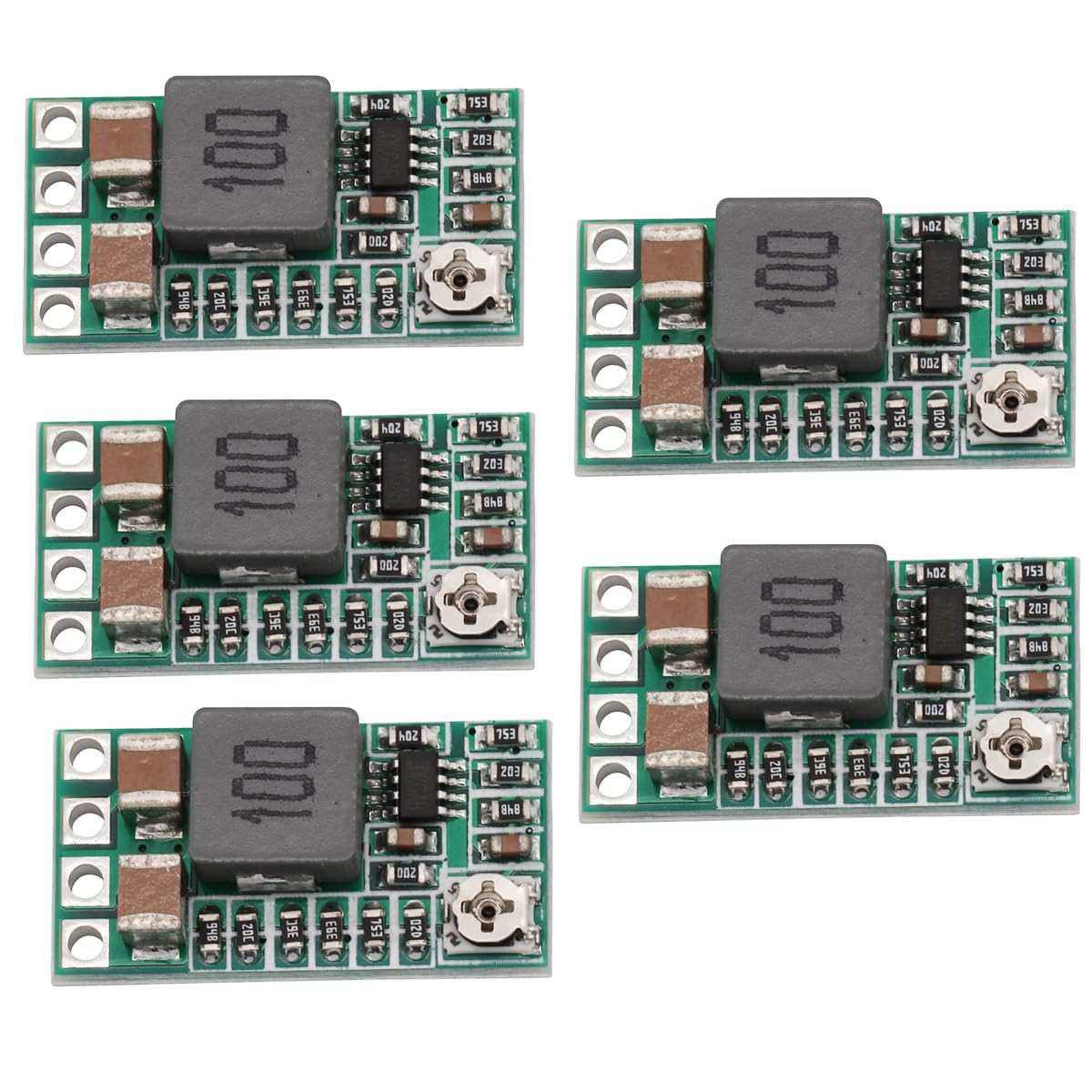 Heevhas Mini Step-Down Energieversorgungs Modul Netzteil Einstellbar Spannungsregler DC-DC 4.0-20V,12V 24V bis 5V 3A Power Module (5 Stücke) von Heevhas