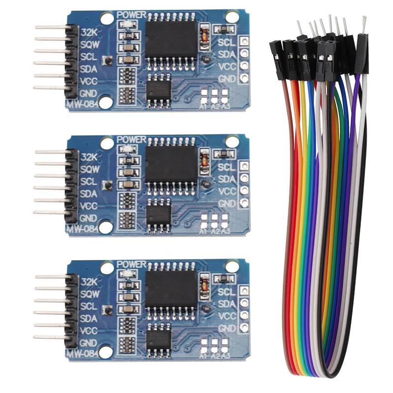 Heevhas Real Time Clock Module RTC Modul AT24C32 Hochpräzises Uhrenmodul IIC-Modul Speichermodul + 10P Kabel(3 Stück) von Heevhas
