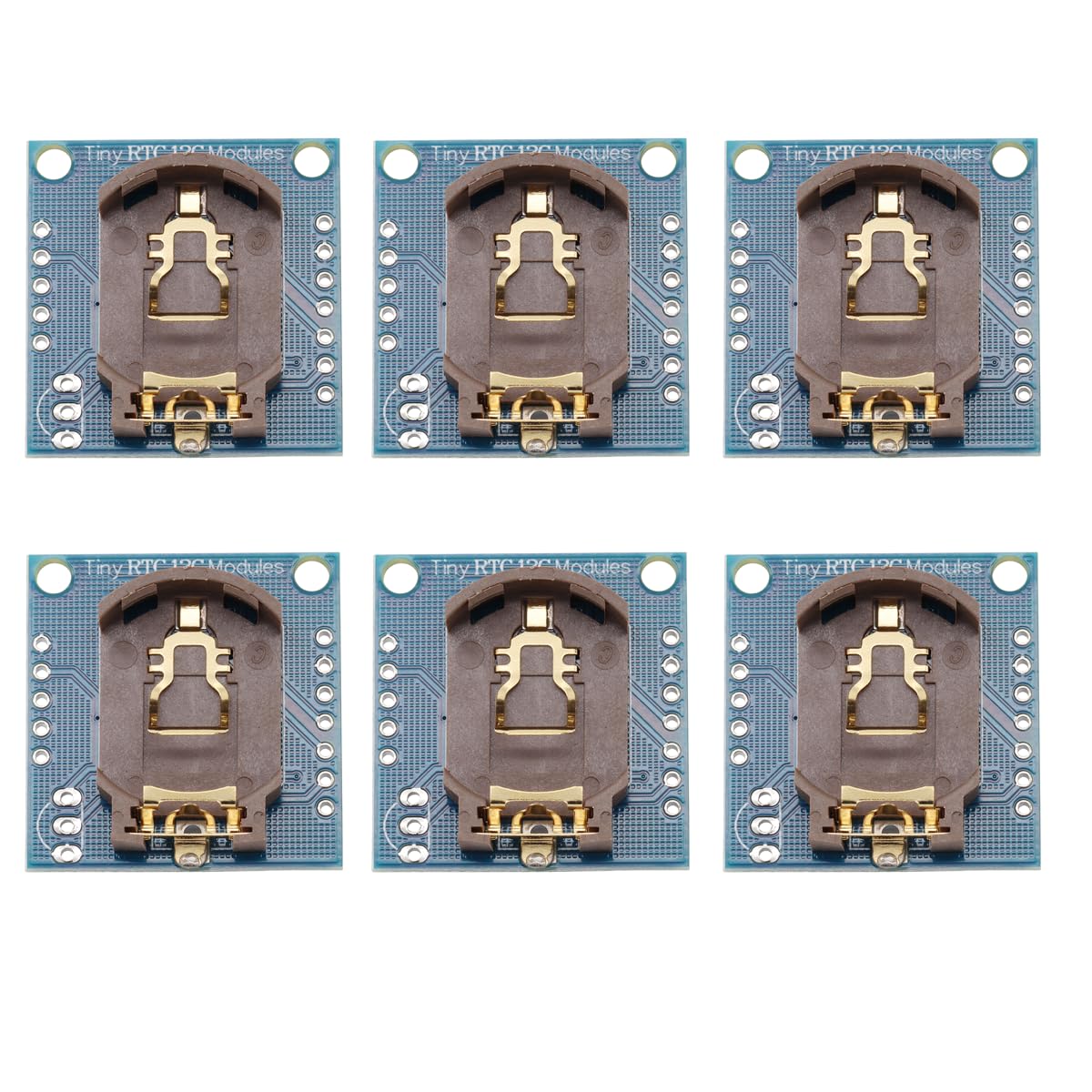 Heevhas Tiny RTC I2C DS1307 AT24C32 Speicher Hohe Präzision Echtzeit-Uhrmodul IIC 32K Zeituhr Speichermodul 3.3 V - 5 V 2 Kalenderalarme (6 STÜCKE) von Heevhas