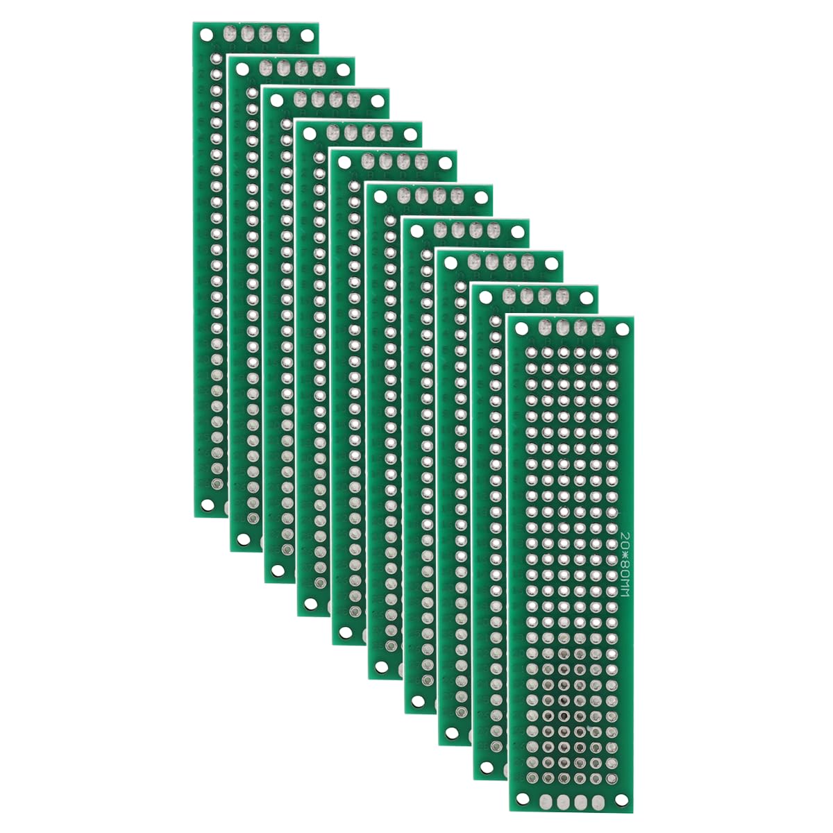 Heevhas Universalplatine doppelseitige Leiterplatten Universelle Leiterplatte Lochrasterplatine Lochrasterplatte PCB 2 x 8 cm Prototyp Kits PCB Board (10 Stück) von Heevhas