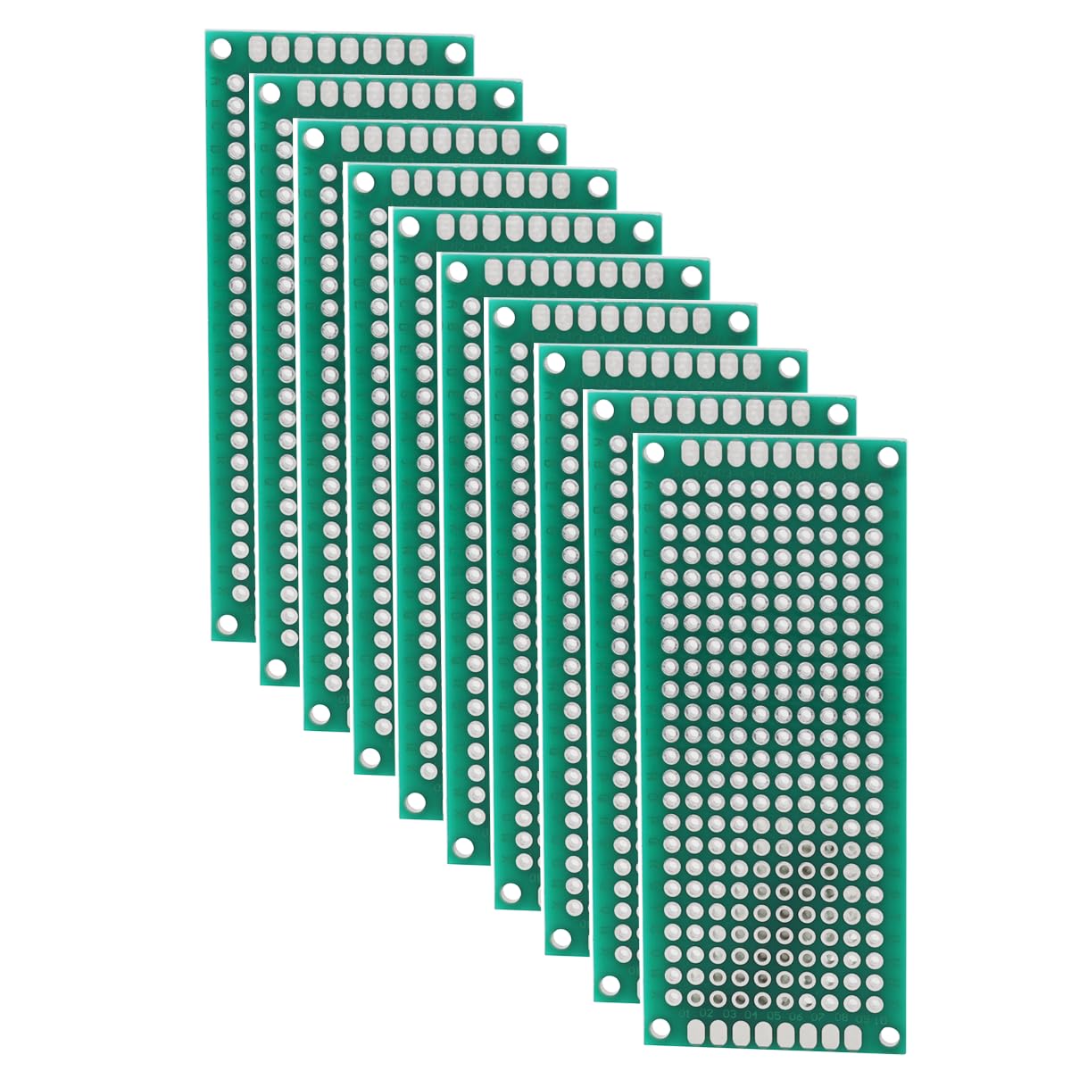 Heevhas Universalplatine doppelseitige Leiterplatten Universelle Leiterplatte Lochrasterplatine Lochrasterplatte PCB 3 x 7 cm Prototyp Kits PCB Board (10 Stück) von Heevhas