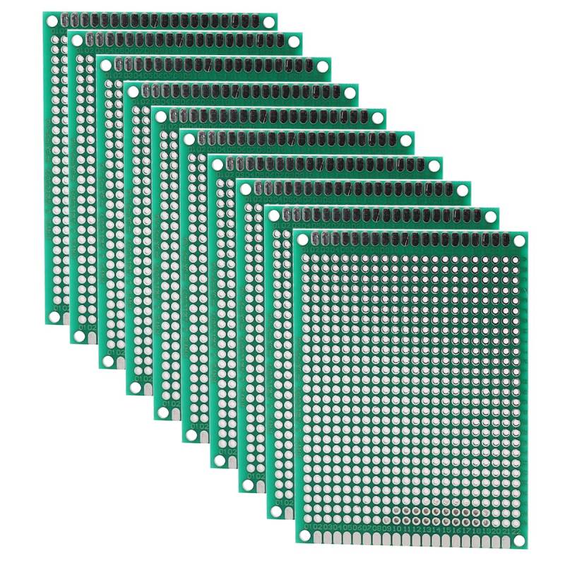 Heevhas Universalplatine doppelseitige Leiterplatten Universelle Leiterplatte Lochrasterplatine Lochrasterplatte PCB 6 x 8 cm Prototyp Kits PCB Board (10 Stück) von Heevhas