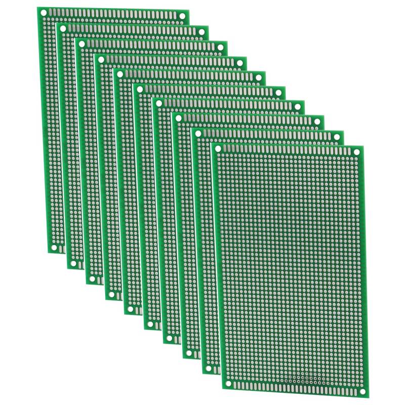 Heevhas Universalplatine doppelseitige Leiterplatten Universelle Leiterplatte Lochrasterplatine Lochrasterplatte PCB 9 x 15 cm Prototyp Kits PCB Board (10 Stück) von Heevhas