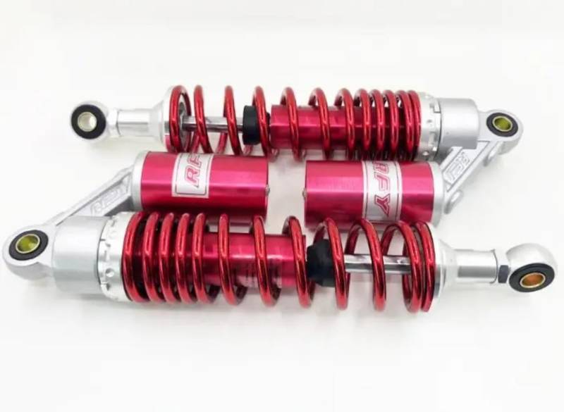 Hegeiisy 320mm 12.5 Zoll 7mm Feder Universal Motorrad Stoßdämpfer Hinterradaufhängung ATV Quad Roller Dirt Bike Für CBR600 CBR400 CB500 YZF XC EXC XCF Rot von Hegeiisy