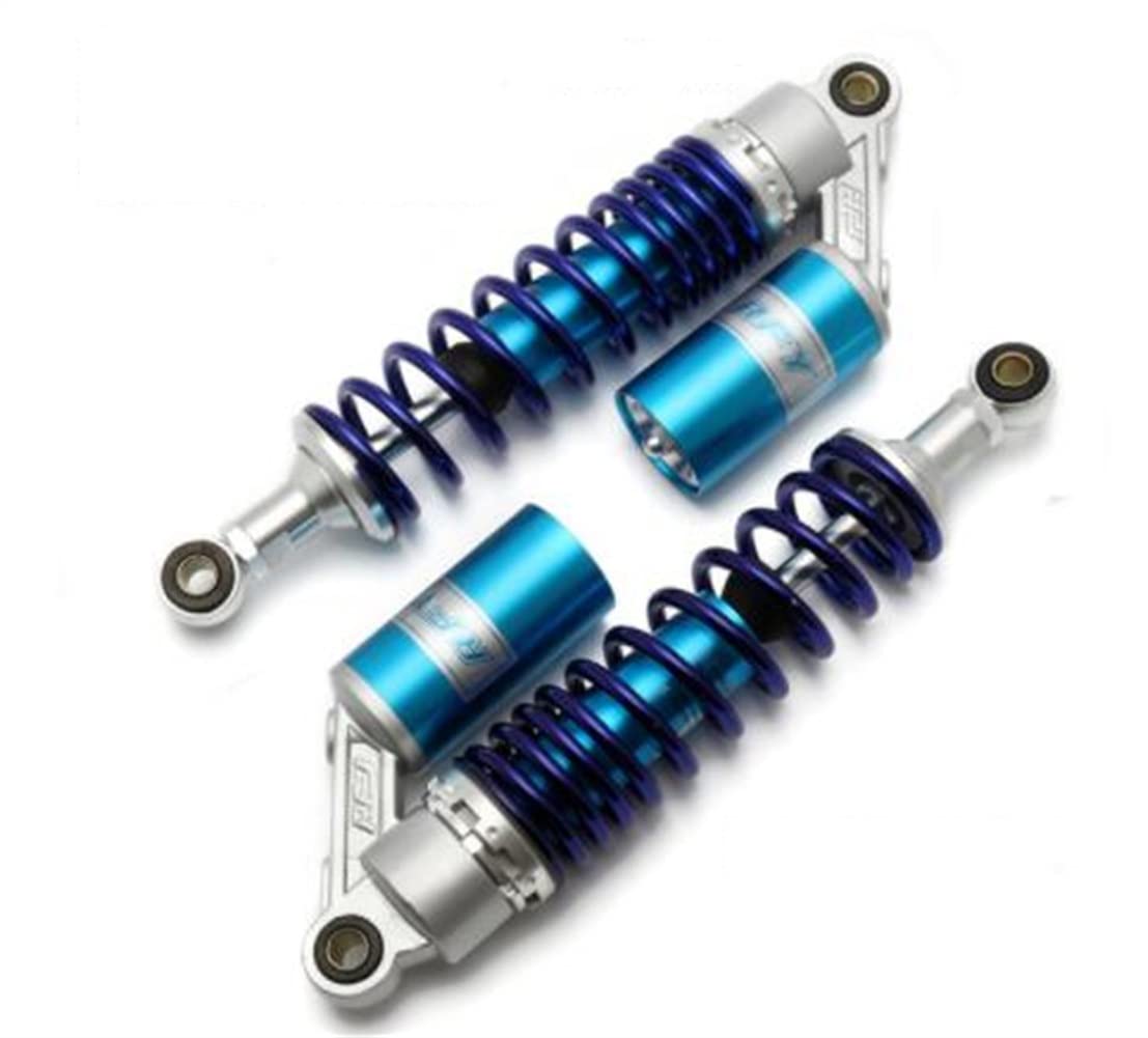 Hegeiisy 340mm 13.38 Zoll 7mm Feder Universal Motorrad Stoßdämpfer Hinterradaufhängung ATV Quad Roller Dirt Bike Für 50cc 75cc 90cc 125cc 150cc 250cc 300cc Blau von Hegeiisy