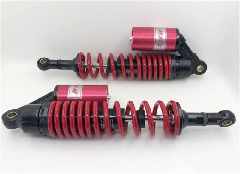 Hegeiisy 340mm 13.38 Zoll 7mm Feder Universal Motorrad Stoßdämpfer Hinterradaufhängung ATV Quad Roller Dirt Bike Für 50cc 75cc 90cc 125cc 150cc 250cc 300cc Rot Schwarze von Hegeiisy