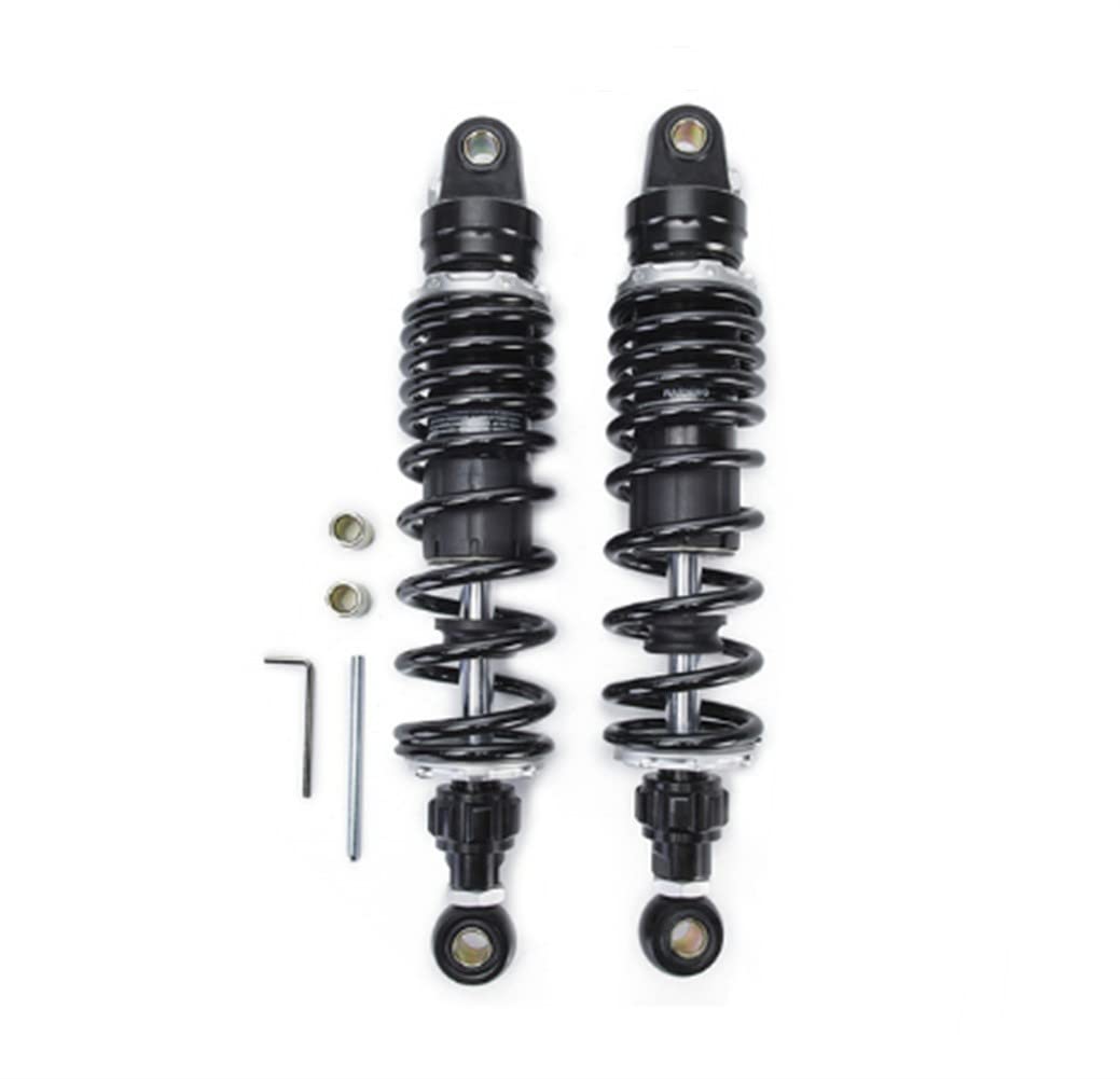 Hegeiisy 340mm 13.38 Zoll 7mm Feder Universal Motorrad Stoßdämpfer Hinterradaufhängung ATV Quad Scooter Dirt Bike Einstellbare aufblasbare Luftdämpfung Schwarz von Hegeiisy