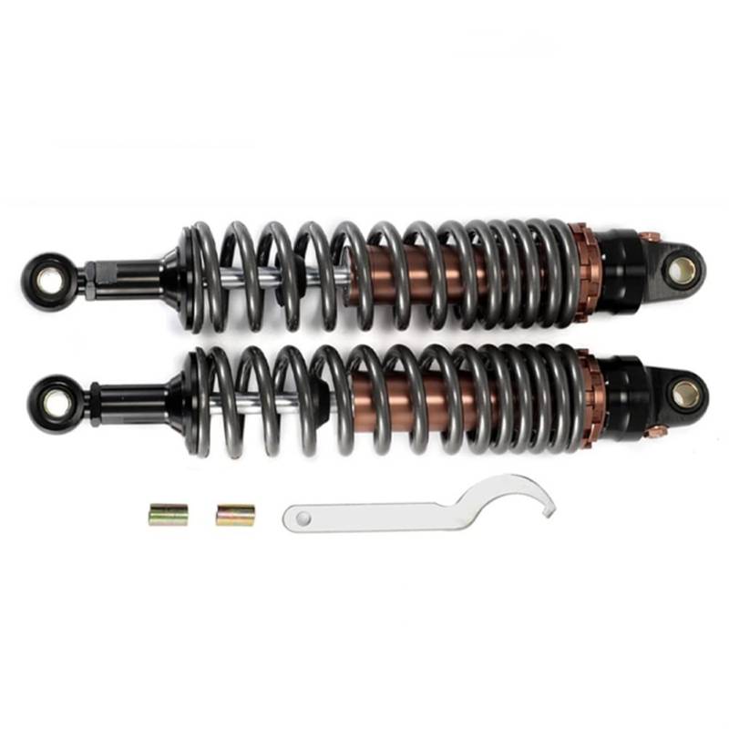 Hegeiisy 340mm 8mm Feder Universal Motorrad Stoßdämpfer Hinterradaufhängung ATV Quad Scooter Dirt Bike für YZF R1 YZF R6 YZF 125 (Titanfarbe, 13.38 zoll 340mm) von Hegeiisy