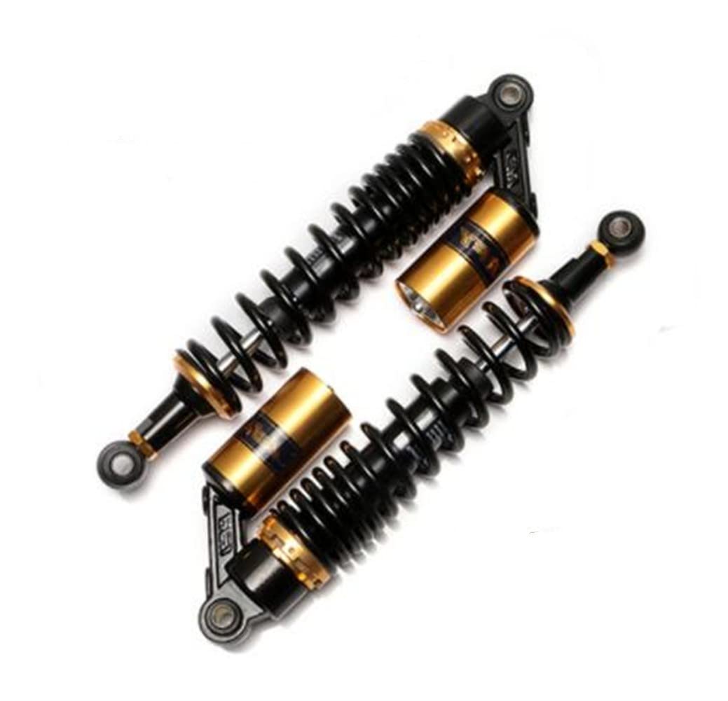 Hegeiisy 380mm 15" 8mm Feder Universal Motorrad Stoßdämpfer Hinterradaufhängung ATV Quad Roller Dirt Bike Für CBR600 CBR400 CB500 YZF XC EXC XCF Schwarze Gold von Hegeiisy