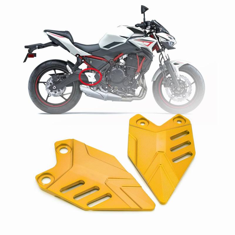 HEINMO Motorrad Hinten Fußrasten Fußrasten Fersenschutz Platte Schutz Für Kawa' Z650 Ninj'650 2017-2021 2022 2023 Fußrasten (gold) von Heinmo