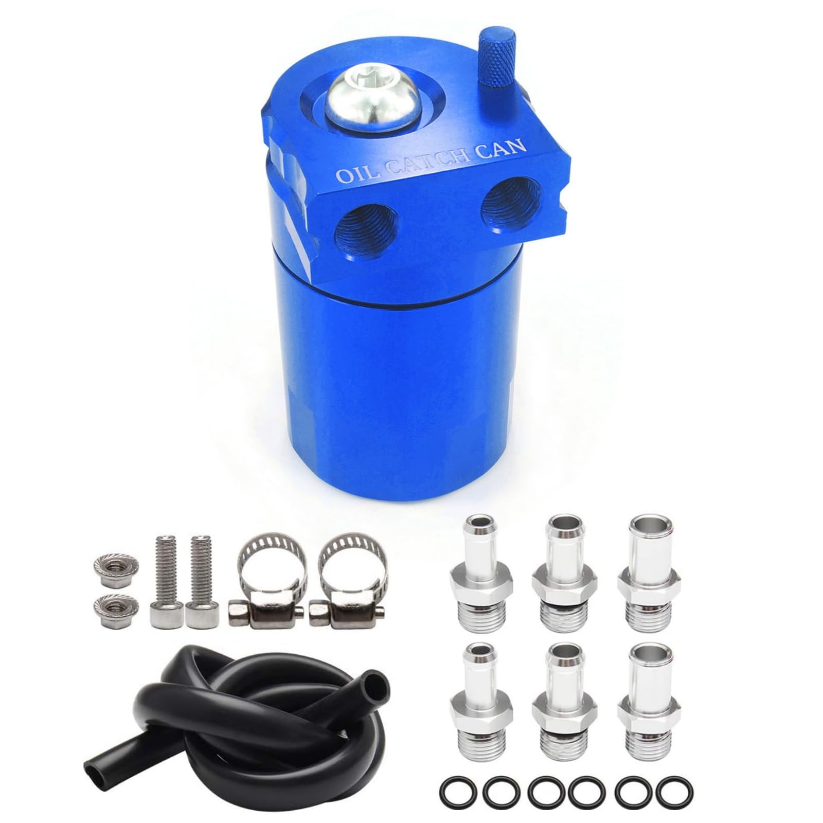 Heinmo Polish Baffled Universal Aluminium Ölauffangbehälter Oil Catch Can Reservoir Tank Cans Entlüftungsfilter mit Schlauch-Kit Ölbehälter von Heinmo