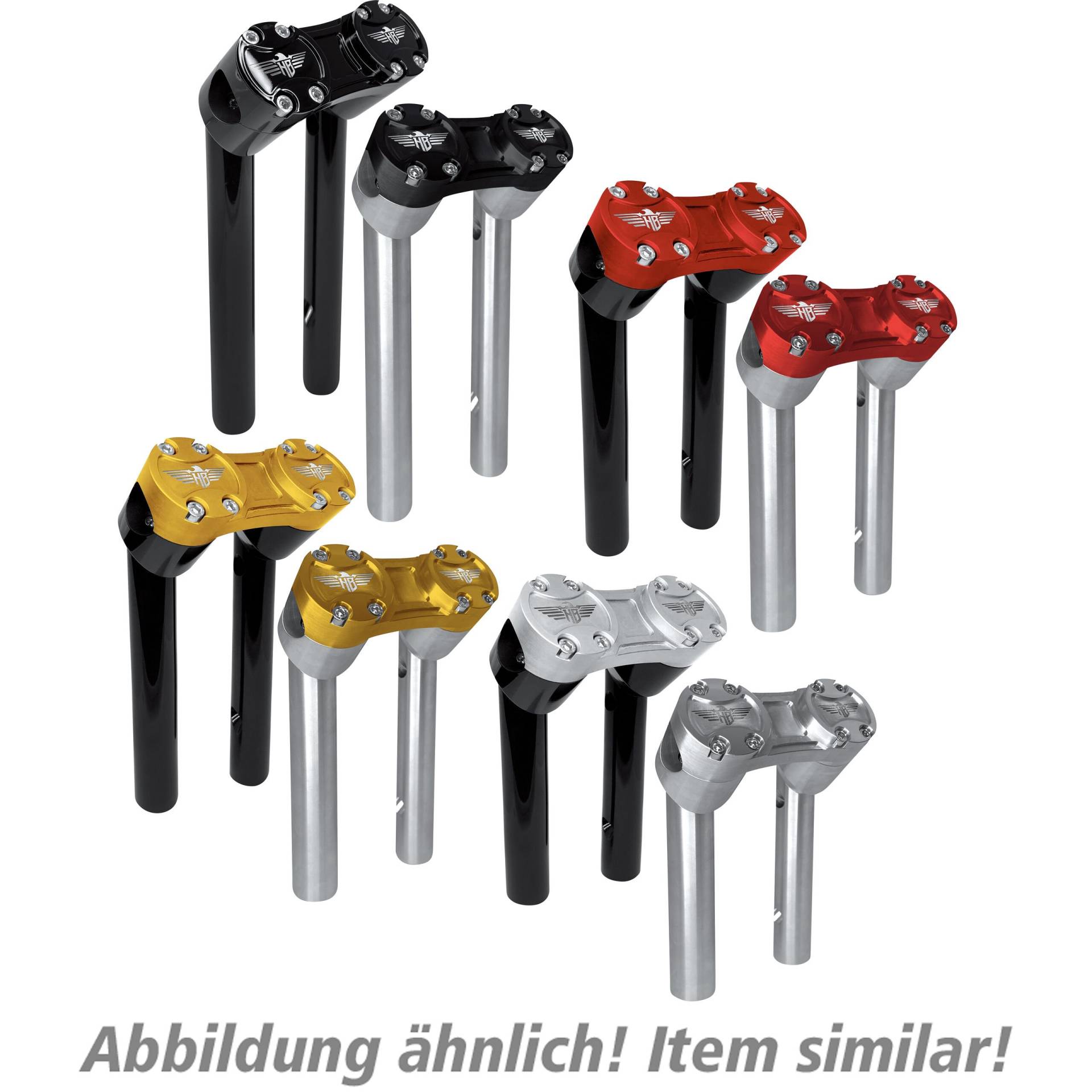 HeinzBikes Clubstyle Pullback Risers für 25,4mm/1" 15cm/6" schwarz/gold von HeinzBikes