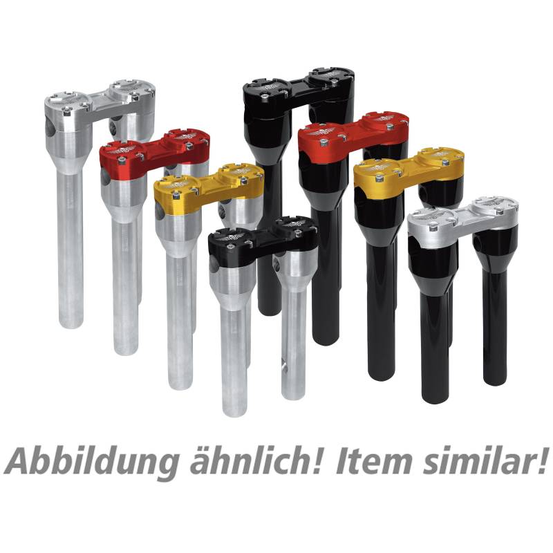 HeinzBikes Clubstyle Straight Risers für 31,75mm/1,25" 20cm/8" silb/rot von HeinzBikes