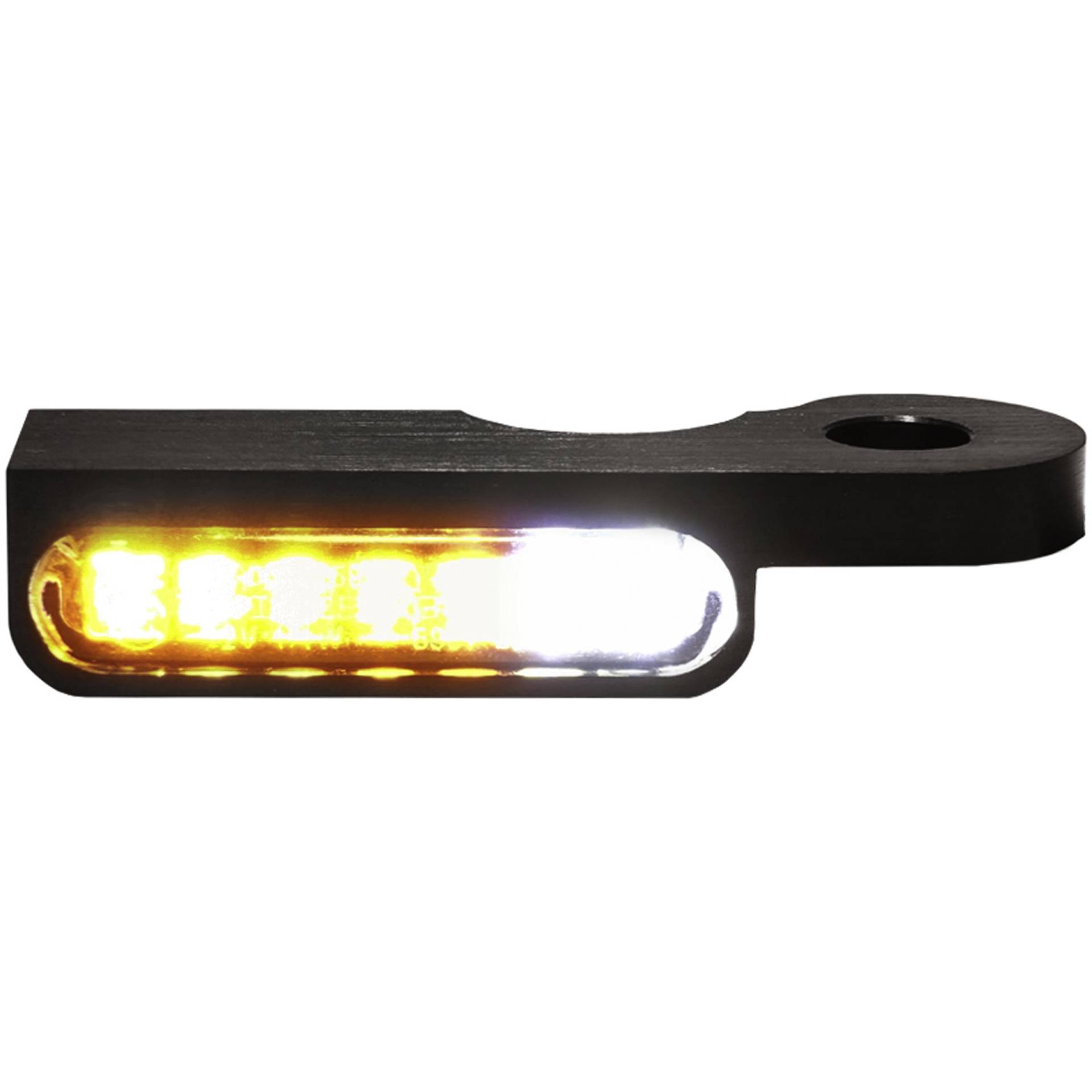 HeinzBikes LED Alu Blinker/Positionspaar für Harley Dyna 1996- schwarz von HeinzBikes