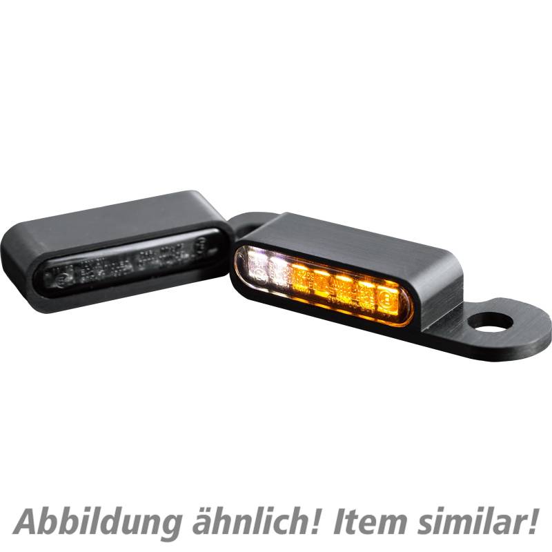 HeinzBikes LED Alu Blinker/Positionspaar für Sportster 90-03 schwarz von HeinzBikes