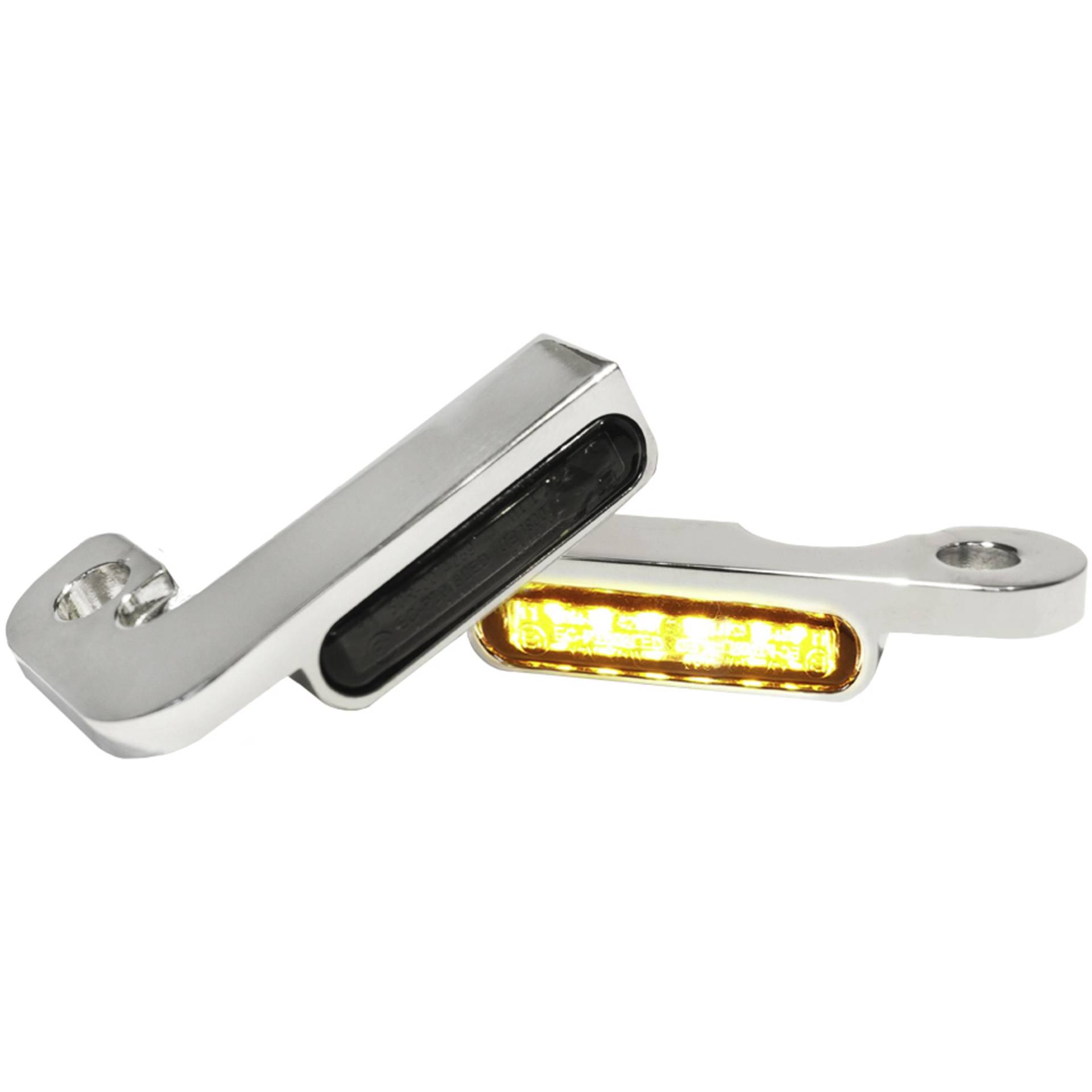 HeinzBikes LED Alu Blinkerpaar vorne für Harley Touring Zug 96-08 chrom von HeinzBikes