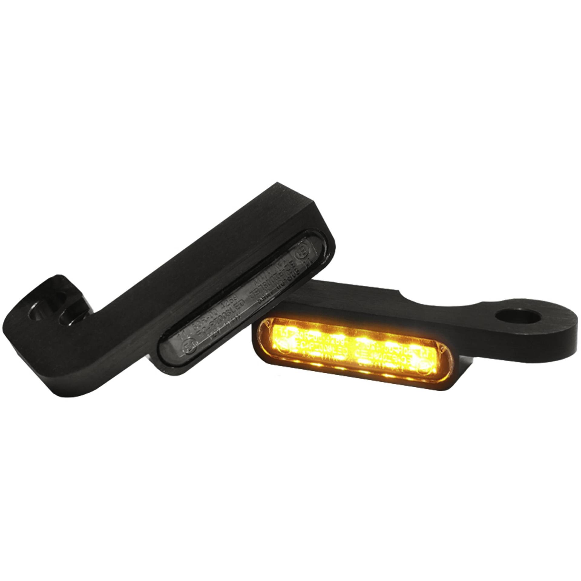 HeinzBikes LED Alu Blinkerpaar vorne für Touring Zug 1996-2008 schwarz von HeinzBikes