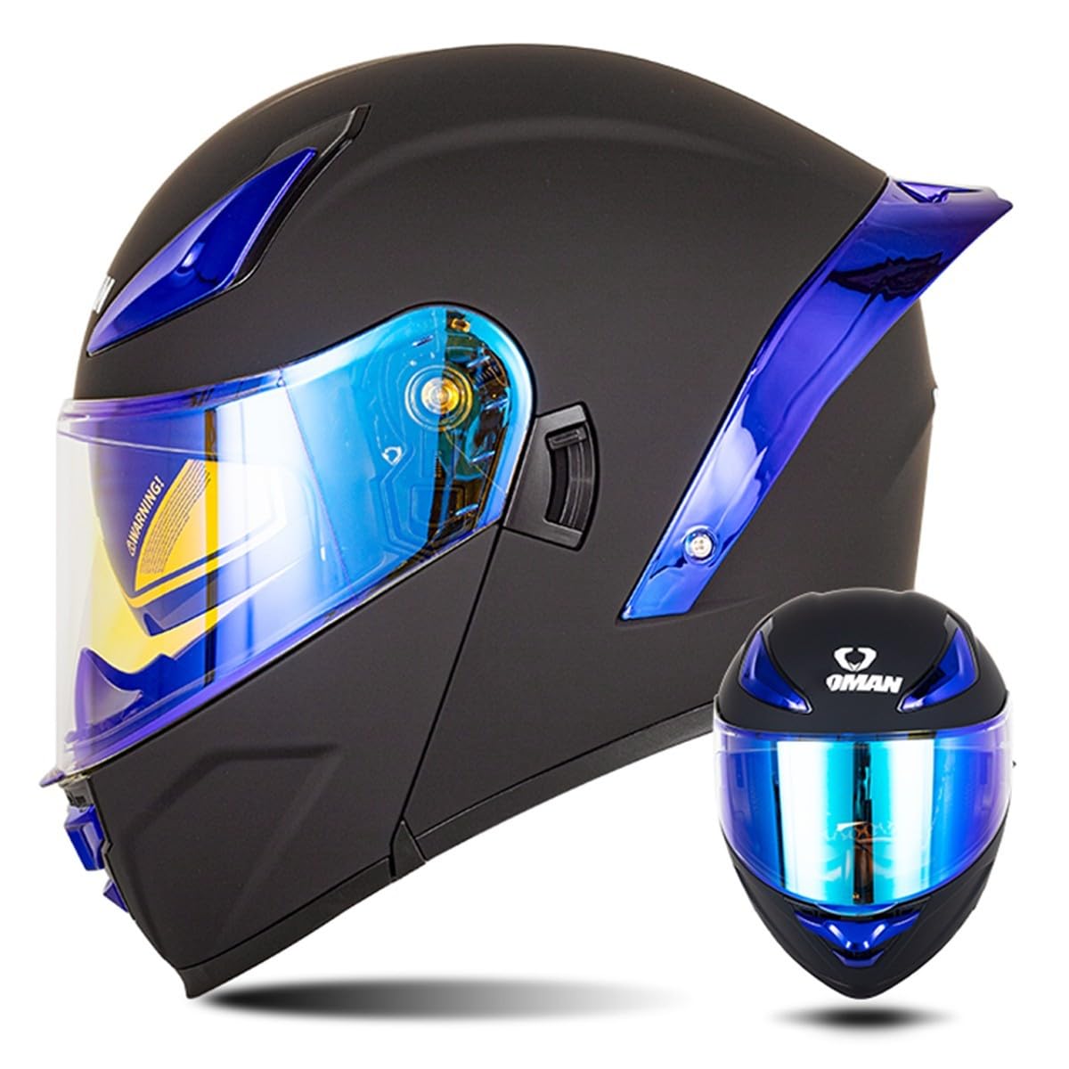 Modularer Motorradhelm Flip Up Helm Erwachsener Integralhelm Vollvisierhelm Moped Mofa Roller Motorradhelm Mit Doppelvisier ECEDOT-geprüfter Helm Für Männer Und Frauen 1,XL=61~62cm von Hejunlian