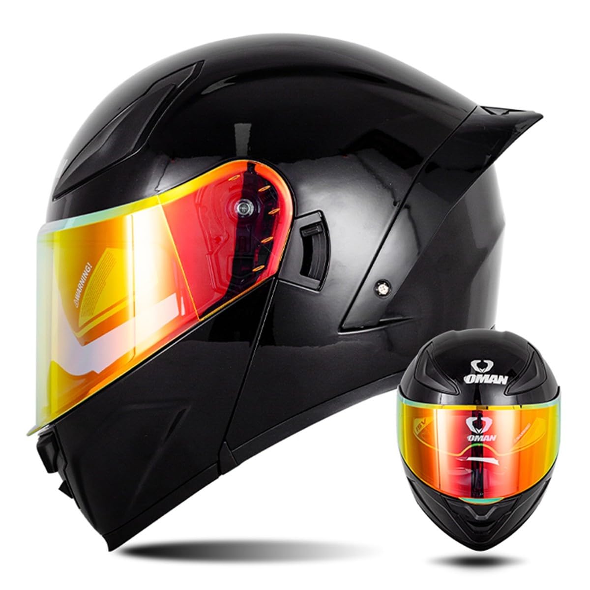 Modularer Motorradhelm Flip Up Helm Erwachsener Integralhelm Vollvisierhelm Moped Mofa Roller Motorradhelm Mit Doppelvisier ECEDOT-geprüfter Helm Für Männer Und Frauen 18,L=59~60cm von Hejunlian