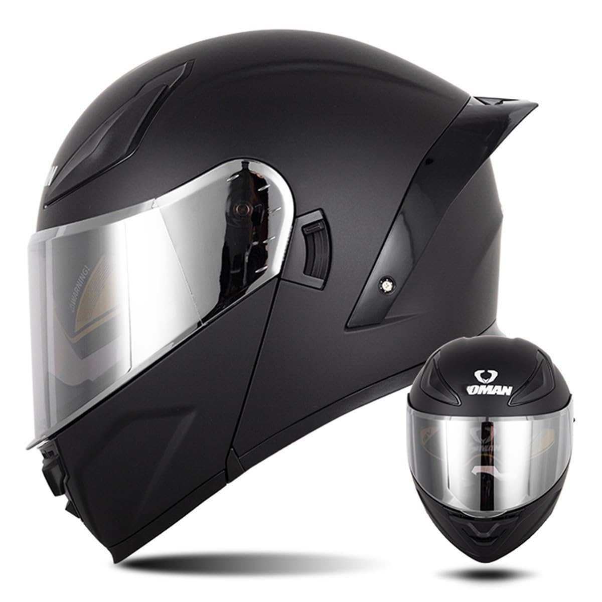 Modularer Motorradhelm Flip Up Helm Erwachsener Integralhelm Vollvisierhelm Moped Mofa Roller Motorradhelm Mit Doppelvisier ECEDOT-geprüfter Helm Für Männer Und Frauen 19,L=59~60cm von Hejunlian