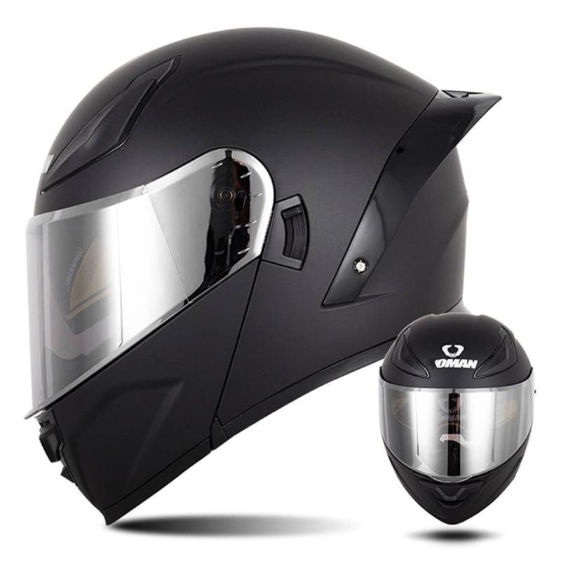 Modularer Motorradhelm Flip Up Helm Erwachsener Integralhelm Vollvisierhelm Moped Mofa Roller Motorradhelm Mit Doppelvisier ECEDOT-geprüfter Helm Für Männer Und Frauen 19,M=57~58cm von Hejunlian