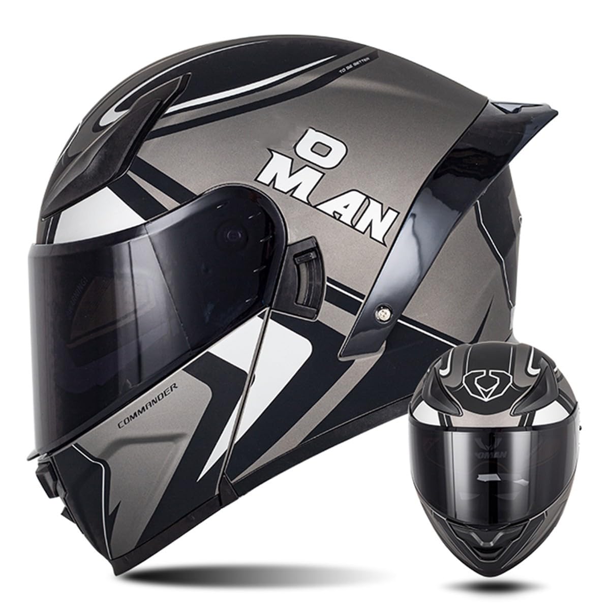 Modularer Motorradhelm Flip Up Helm Erwachsener Integralhelm Vollvisierhelm Moped Mofa Roller Motorradhelm Mit Doppelvisier ECEDOT-geprüfter Helm Für Männer Und Frauen 4,XL=61~62cm von Hejunlian