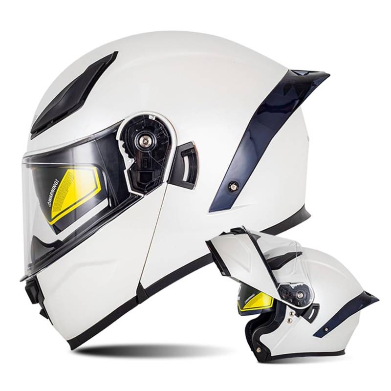 Motorrad Helm Klapphelm Integralhelm Full Face Flip Up Motorrad Helm Mit Doppelvisier Sonnenblende DOTECE Zertifiziert Motorradhelm Sturzhelm für Damen Herren Erwachsene 6,XXL=63~64cm von Hejunlian