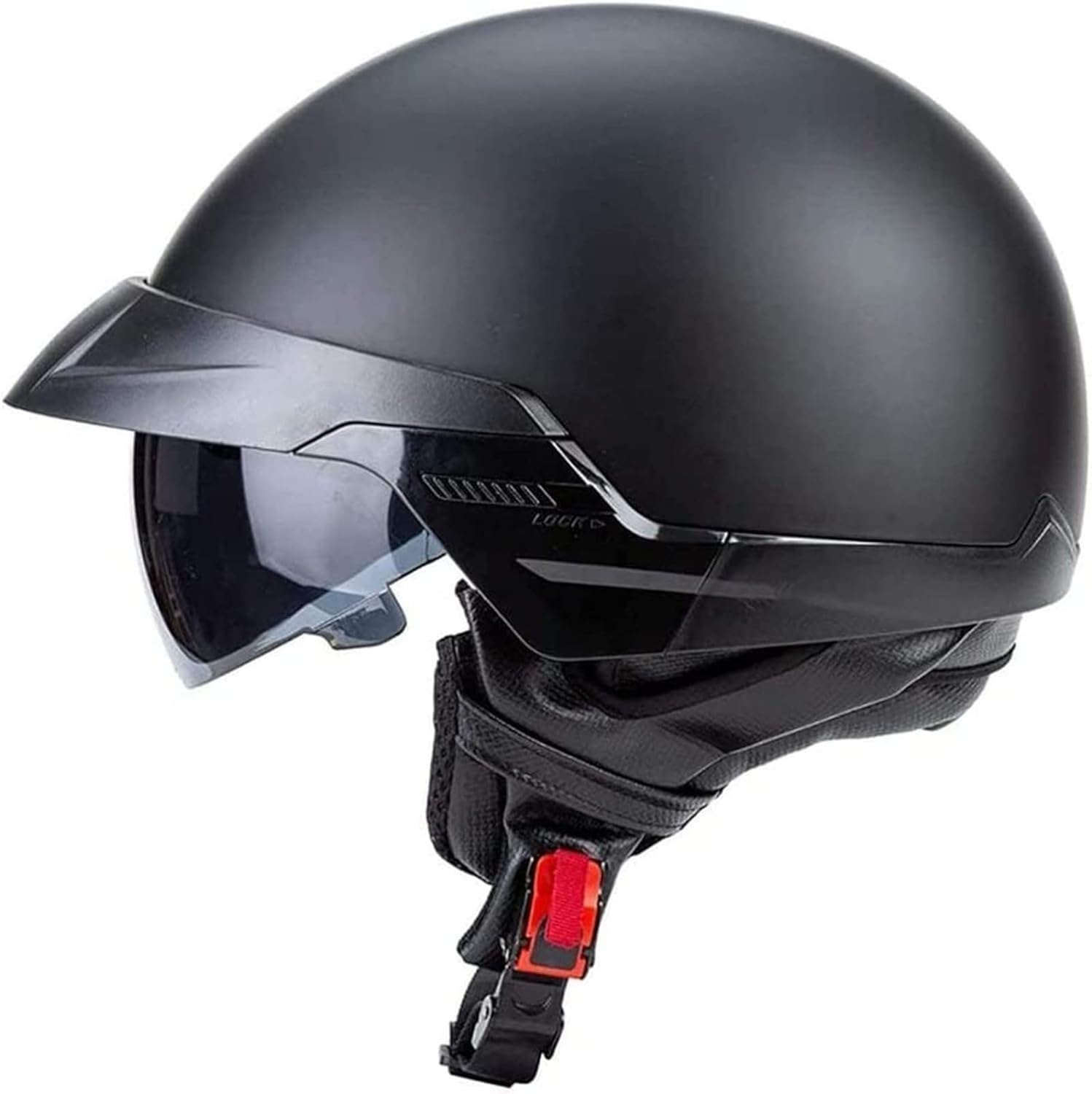 Motorradhelm Halbhelm Retro Halbschalenhelm DOT/ECE Zertifizierung Motorrad Herren Damen Braincap Jethelm Rollerhelm Open Face Helm Scooter Helm Antikollisions-Schutzhelm A,M von Hejunlian