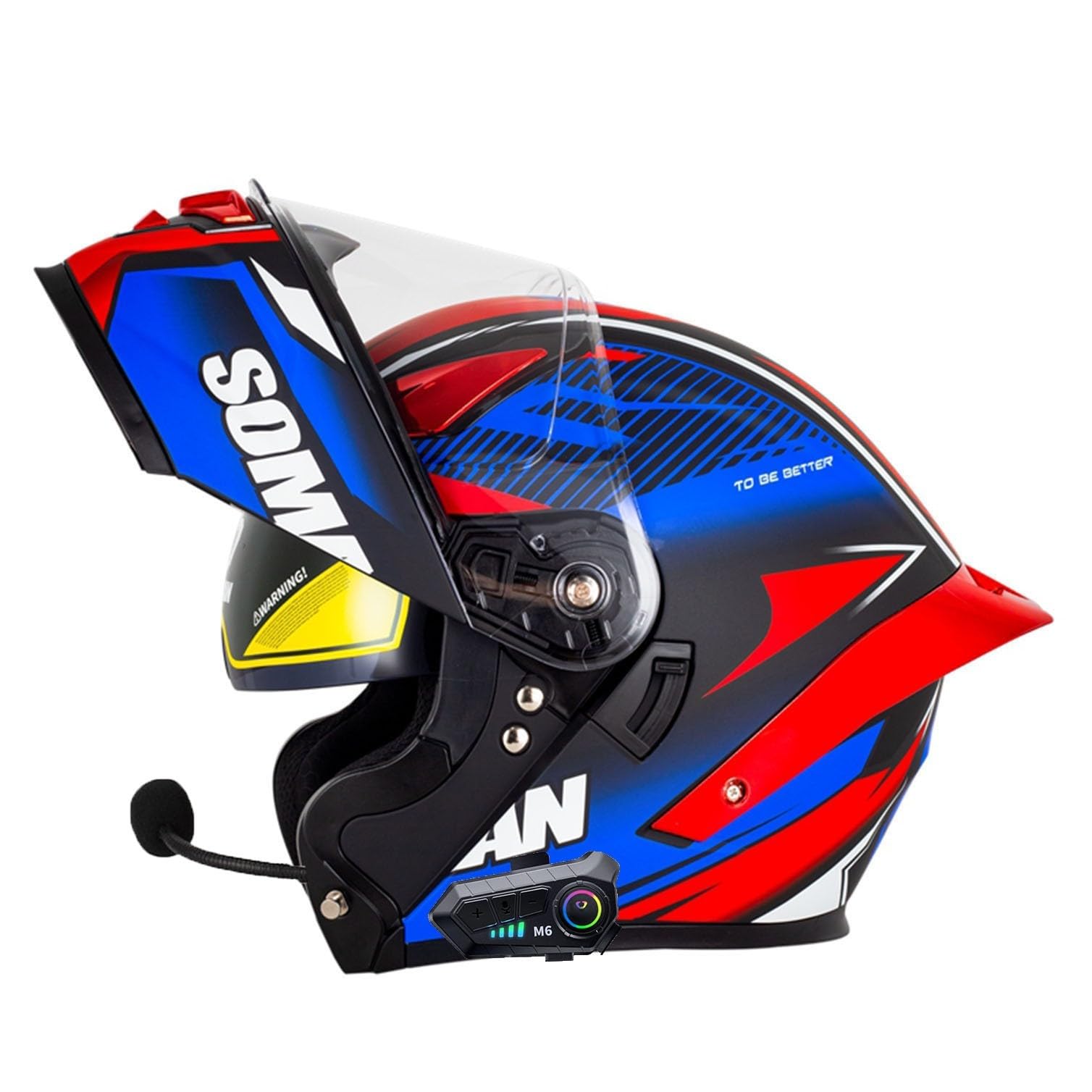 Motorradhelm mit Bluetooth Klapphelm Doppelvisier Modularer Helm ECEDOT Zertifiziert Integralhelm mit Mikrofon für Automatische Reaktion Intercom Sturzhelm für Erwachsene Damen Herren 11,2XL=63~64cm von Hejunlian