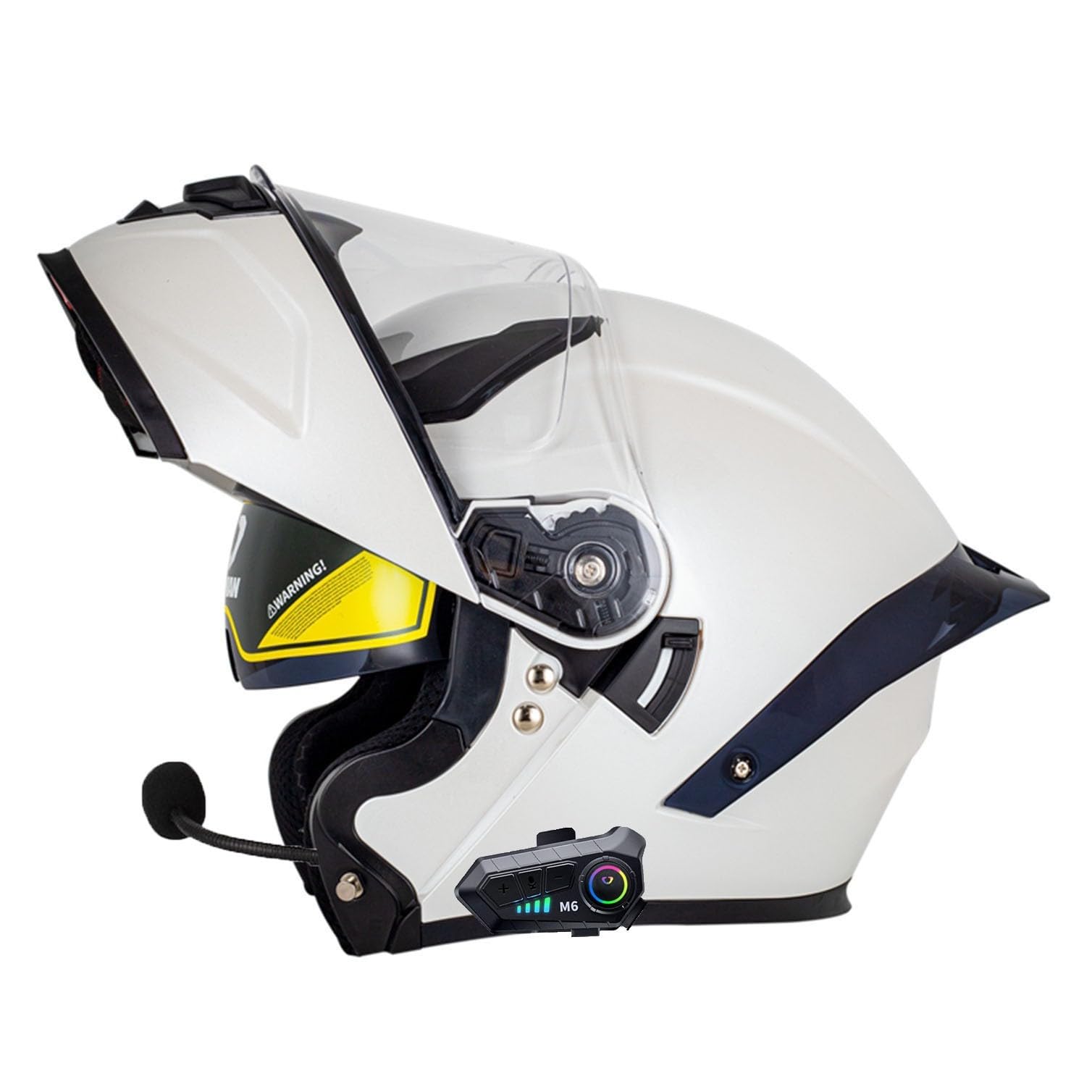 Motorradhelm mit Bluetooth Klapphelm Doppelvisier Modularer Helm ECEDOT Zertifiziert Integralhelm mit Mikrofon für Automatische Reaktion Intercom Sturzhelm für Erwachsene Damen Herren 14,2XL=63~64cm von Hejunlian