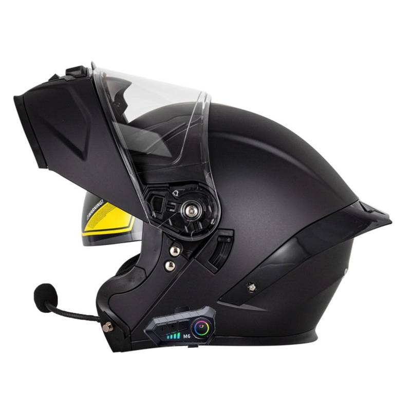 Motorradhelm mit Bluetooth Klapphelm Doppelvisier Modularer Helm ECEDOT Zertifiziert Integralhelm mit Mikrofon für Automatische Reaktion Intercom Sturzhelm für Erwachsene Damen Herren 2,2XL=63~64cm von Hejunlian