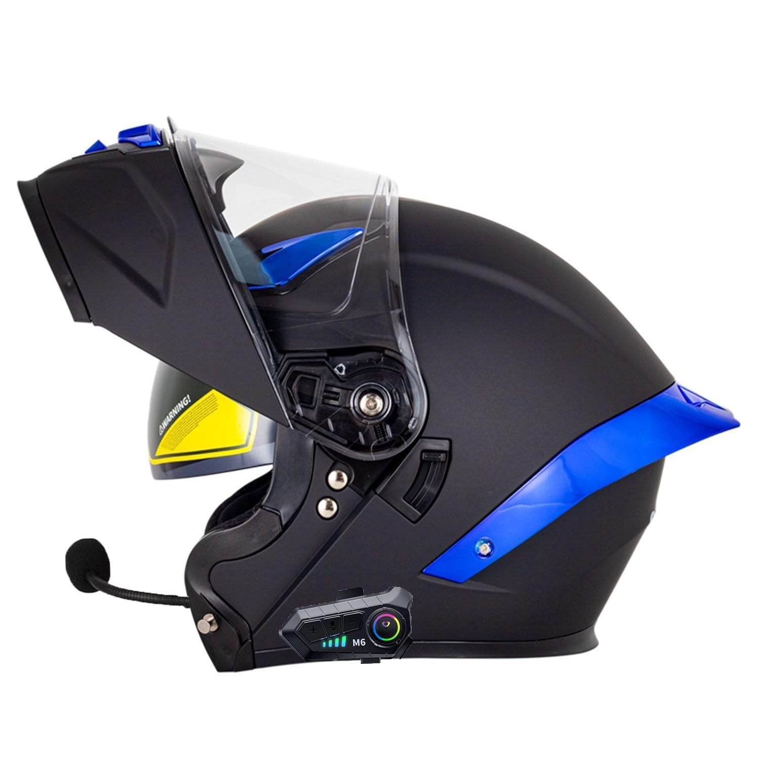 Motorradhelm mit Bluetooth Klapphelm Doppelvisier Modularer Helm ECEDOT Zertifiziert Integralhelm mit Mikrofon für Automatische Reaktion Intercom Sturzhelm für Erwachsene Damen Herren 4,2XL=63~64cm von Hejunlian