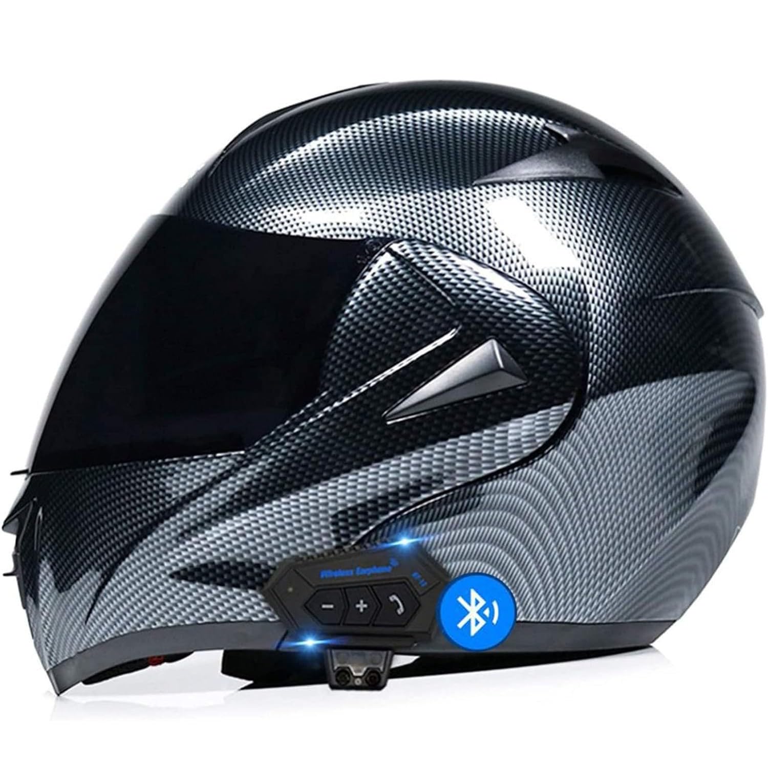 Motorradhelm mit Bluetooth Motorrad Klapphelm ECE/DOT Zertifizierter mit Doppelvisier Integralhelm Vollvisierhelm Sturzhelm mit Mikrofon für Automatische Antwort Moped Helm für Herren Damen 10,M von Hejunlian