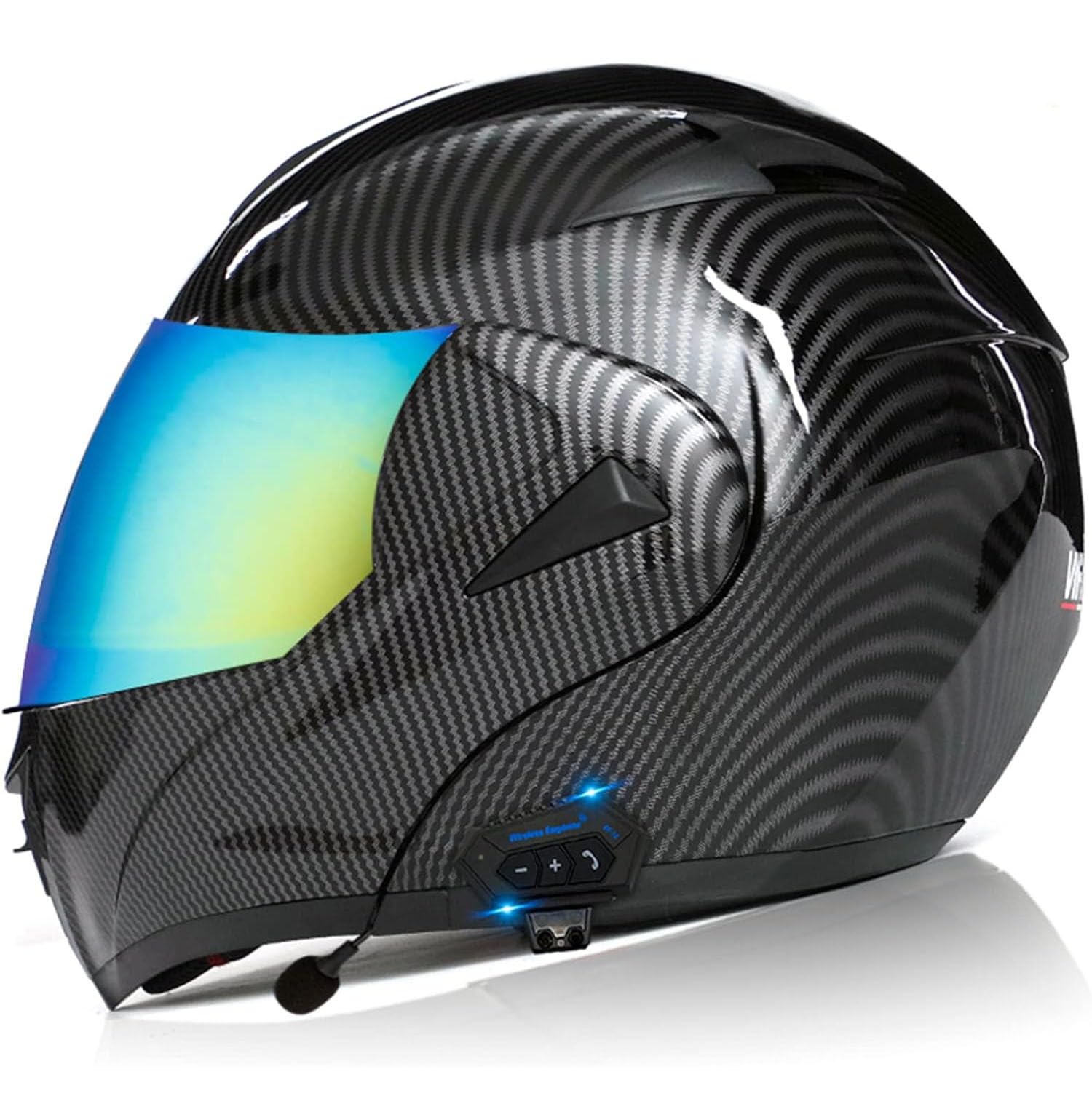 Motorradhelm mit Bluetooth Motorrad Klapphelm ECE/DOT Zertifizierter mit Doppelvisier Integralhelm Vollvisierhelm Sturzhelm mit Mikrofon für Automatische Antwort Moped Helm für Herren Damen 15,XL von Hejunlian