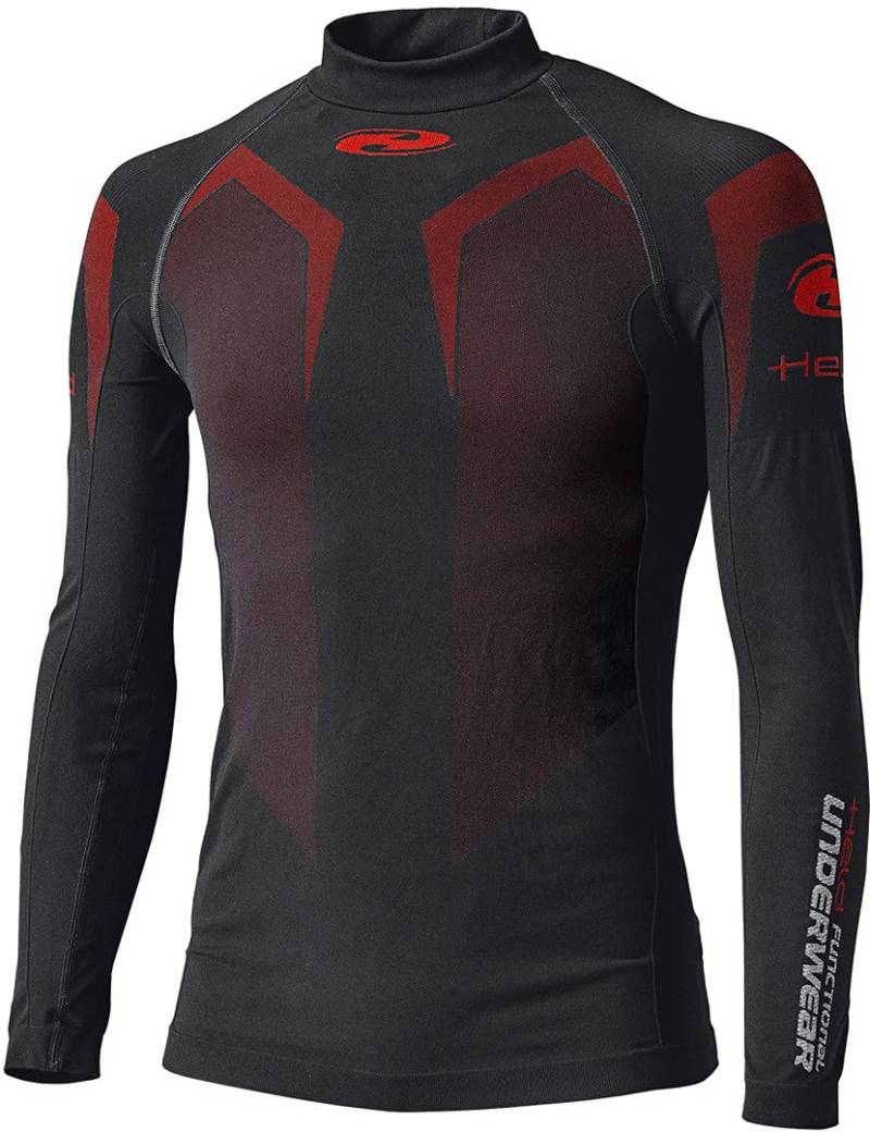 Held 3D Skin Warm Top Camicia Funzionale per Donne (Black/Red,M) von Held