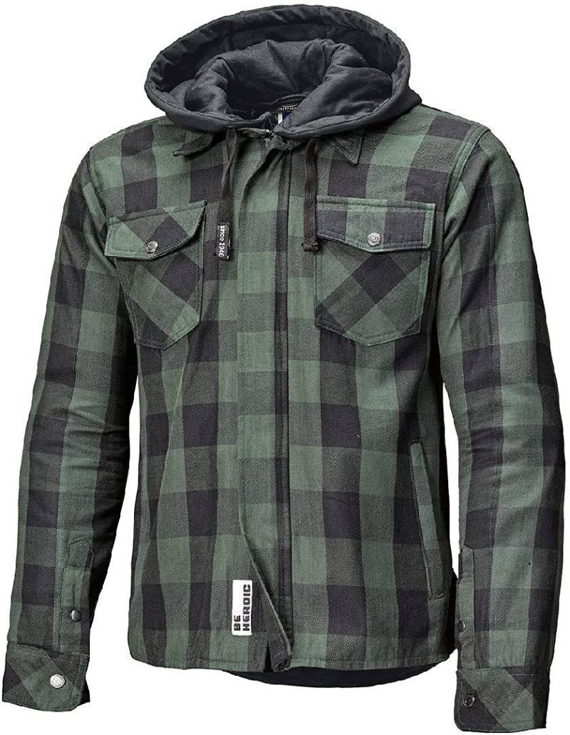 Held Lumberjack II Motorrad Textiljacke (Black/Green,XXL) von Held