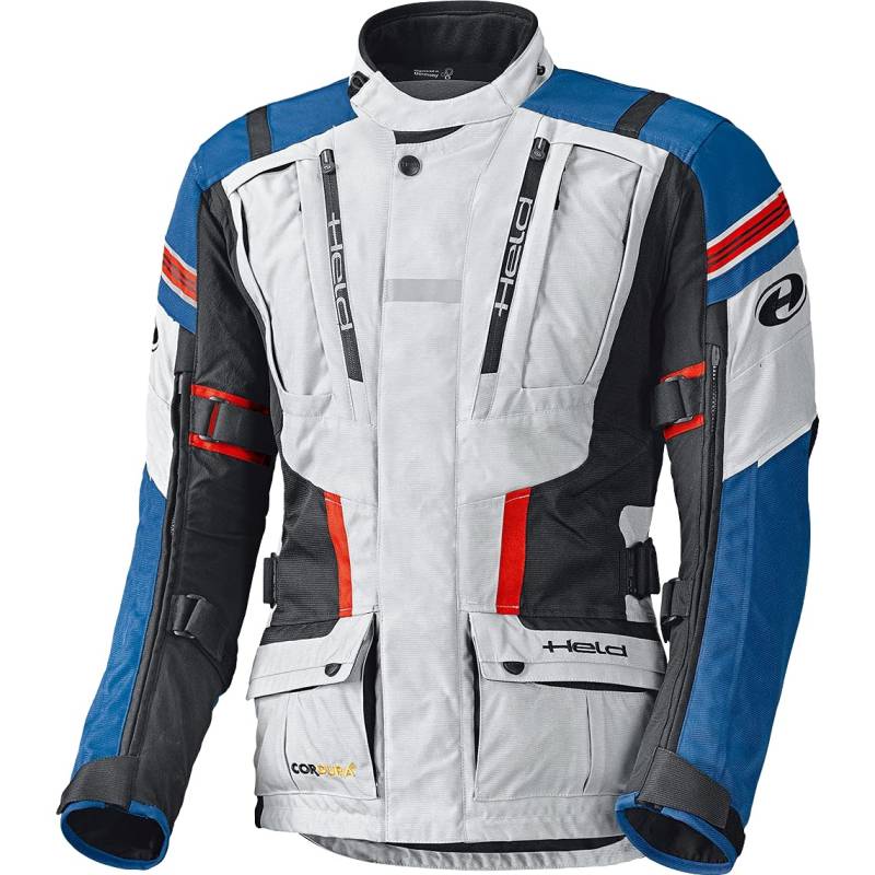 Held Motorradjacke mit Protektoren Motorrad Jacke Hakuna II Adventurejacke grau/blau XXL, Herren, Enduro/Reiseenduro, Ganzjährig, Textil von Held