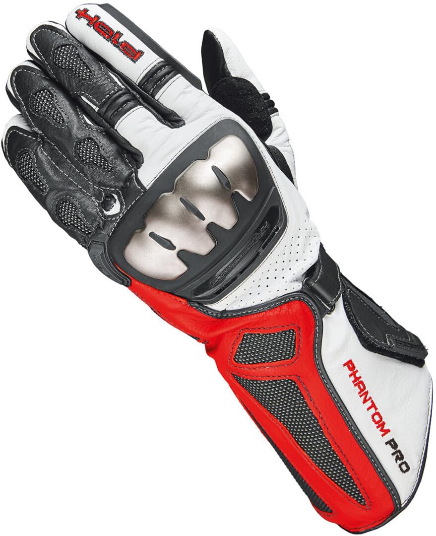 Held Phantom Pro Motorrad Handschuhe, schwarz/weiß/rot, 9 von Held