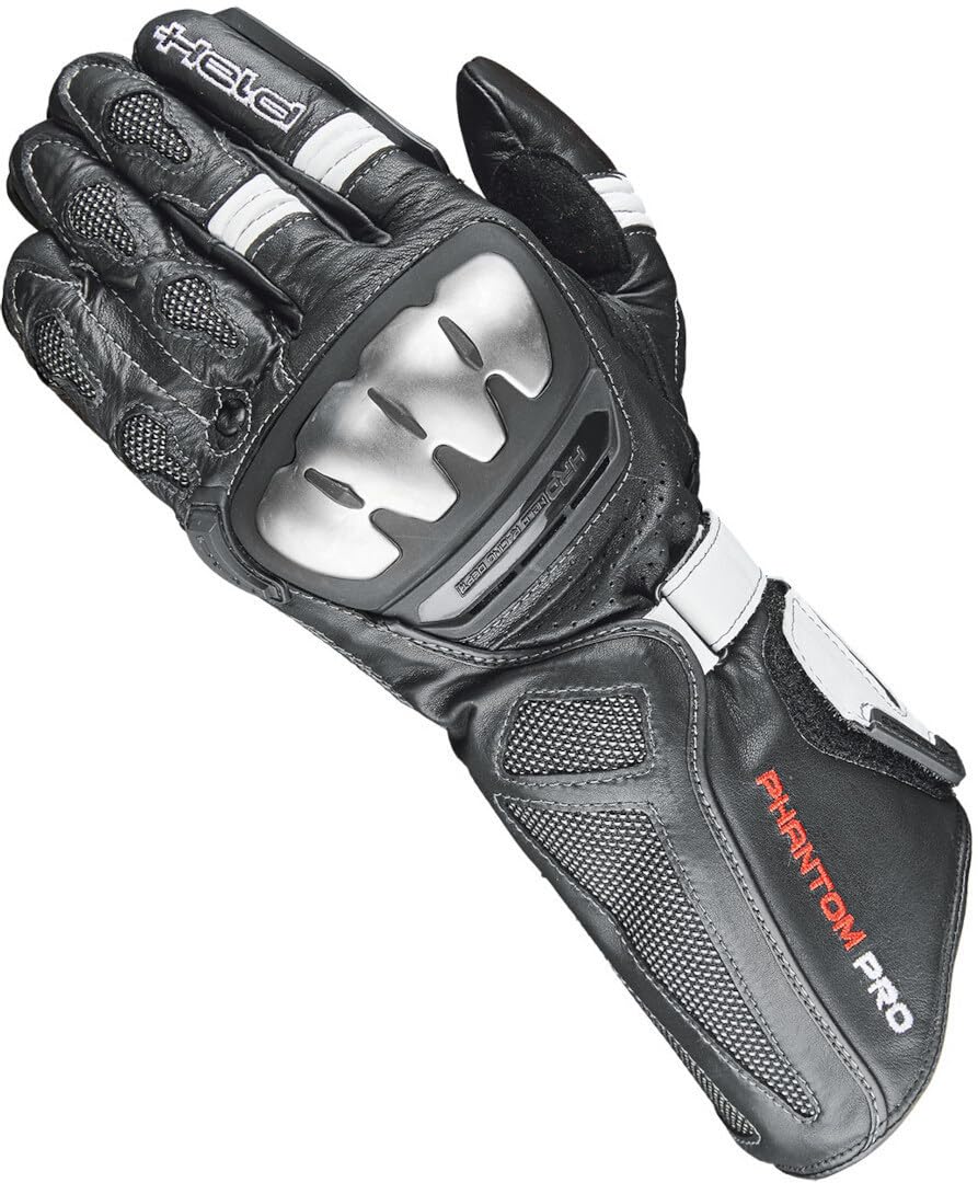 Held Phantom Pro Motorradhandschuhe (Black/White,10) von Held