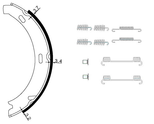 Bremsbackensatz, Feststellbremse Hinterachse Hella Pagid 8DA 355 050-431 von Hella Pagid