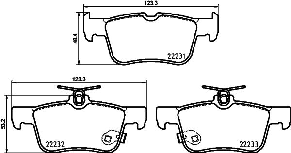 Bremsbelagsatz, Scheibenbremse Hinterachse Hella Pagid 8DB 355 037-791 von Hella Pagid