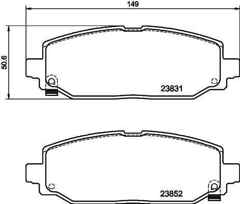 Bremsbelagsatz, Scheibenbremse Hinterachse Hella Pagid 8DB 355 040-021 von Hella Pagid