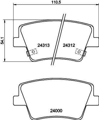 Bremsbelagsatz, Scheibenbremse Hinterachse Hella Pagid 8DB 355 040-041 von Hella Pagid