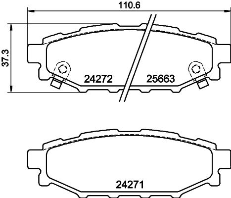 Bremsbelagsatz, Scheibenbremse Hinterachse Hella Pagid 8DB 355 040-391 von Hella Pagid