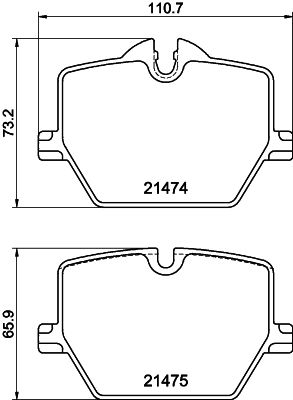 Bremsbelagsatz, Scheibenbremse Hinterachse Hella Pagid 8DB 355 040-601 von Hella Pagid