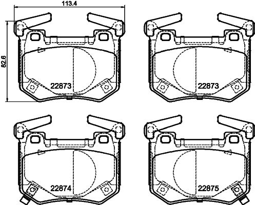 Bremsbelagsatz, Scheibenbremse Hinterachse Hella Pagid 8DB 355 040-731 von Hella Pagid