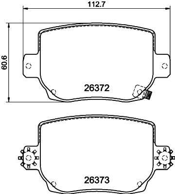 Bremsbelagsatz, Scheibenbremse Hinterachse Hella Pagid 8DB 355 041-041 von Hella Pagid