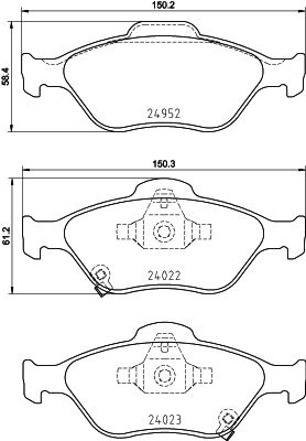 Bremsbelagsatz, Scheibenbremse Vorderachse Hella Pagid 8DB 355 025-321 von Hella Pagid