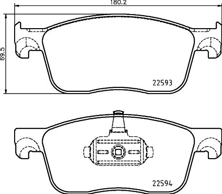 Bremsbelagsatz, Scheibenbremse Vorderachse Hella Pagid 8DB 355 031-541 von Hella Pagid