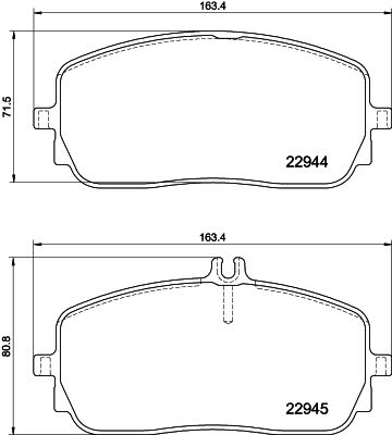 Bremsbelagsatz, Scheibenbremse Vorderachse Hella Pagid 8DB 355 039-011 von Hella Pagid